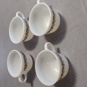 4 Corning Pyrex spring blossom crazy Daisy cups